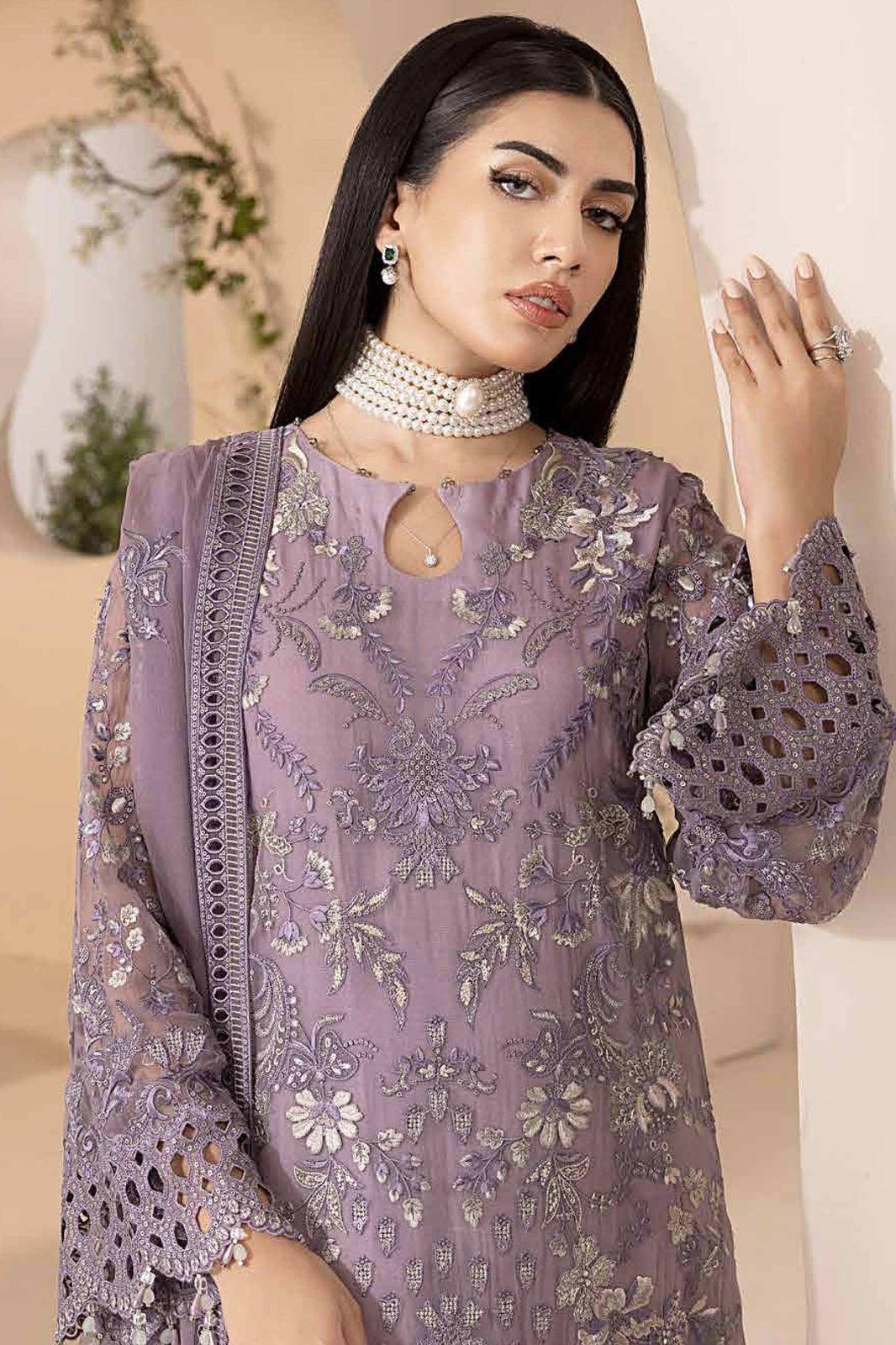 LAVISH Style Chiffon Replica | Elegant Sequins Work Suit with Silk Trouser