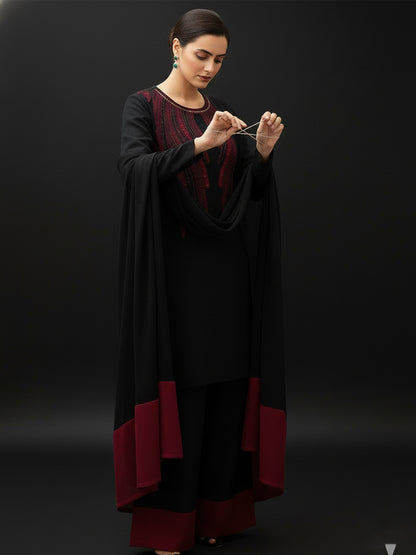 New Arrival | Silk Digital Printed Suit with Heavy Adda Work Neck & Ready-to-Wear Organza Dupatta