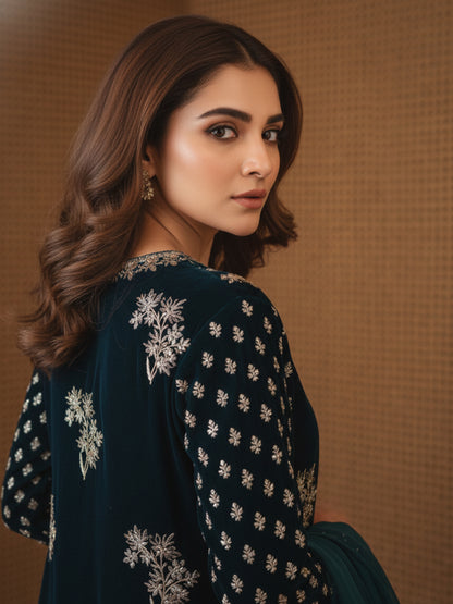 Baroque Velvet Winter Collection | Heavy Handwork & Embroidered 9000 Micro Velvet Suit
