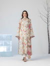 CRIMSỌN Serene Garden: Designer Dhanak 3PC Suit - Printed Shirt/Dupatta, Plain Trouser