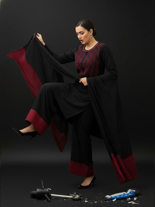 New Arrival | Silk Digital Printed Suit with Heavy Adda Work Neck & Ready-to-Wear Organza Dupatta