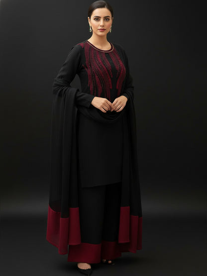 New Arrival | Silk Digital Printed Suit with Heavy Adda Work Neck & Ready-to-Wear Organza Dupatta