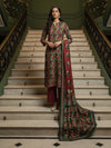 Sapphire Botanical Foliage: Dhanak 3PC Suit - Traditional Print with Dyed Trouser
