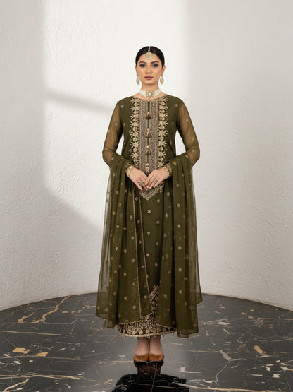 Asim Jofa Inspired Chiffon Embroidered Suit - Festive Formal Dress