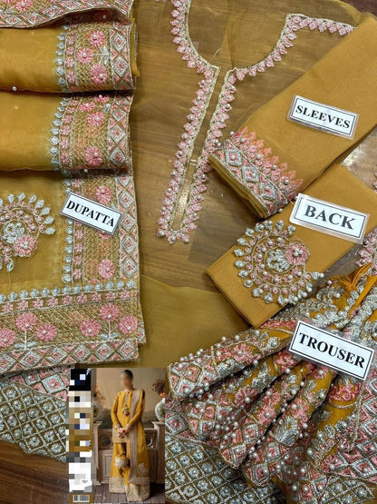 LAAM – Embroidered Organza Replica 3PC Luxury Suit