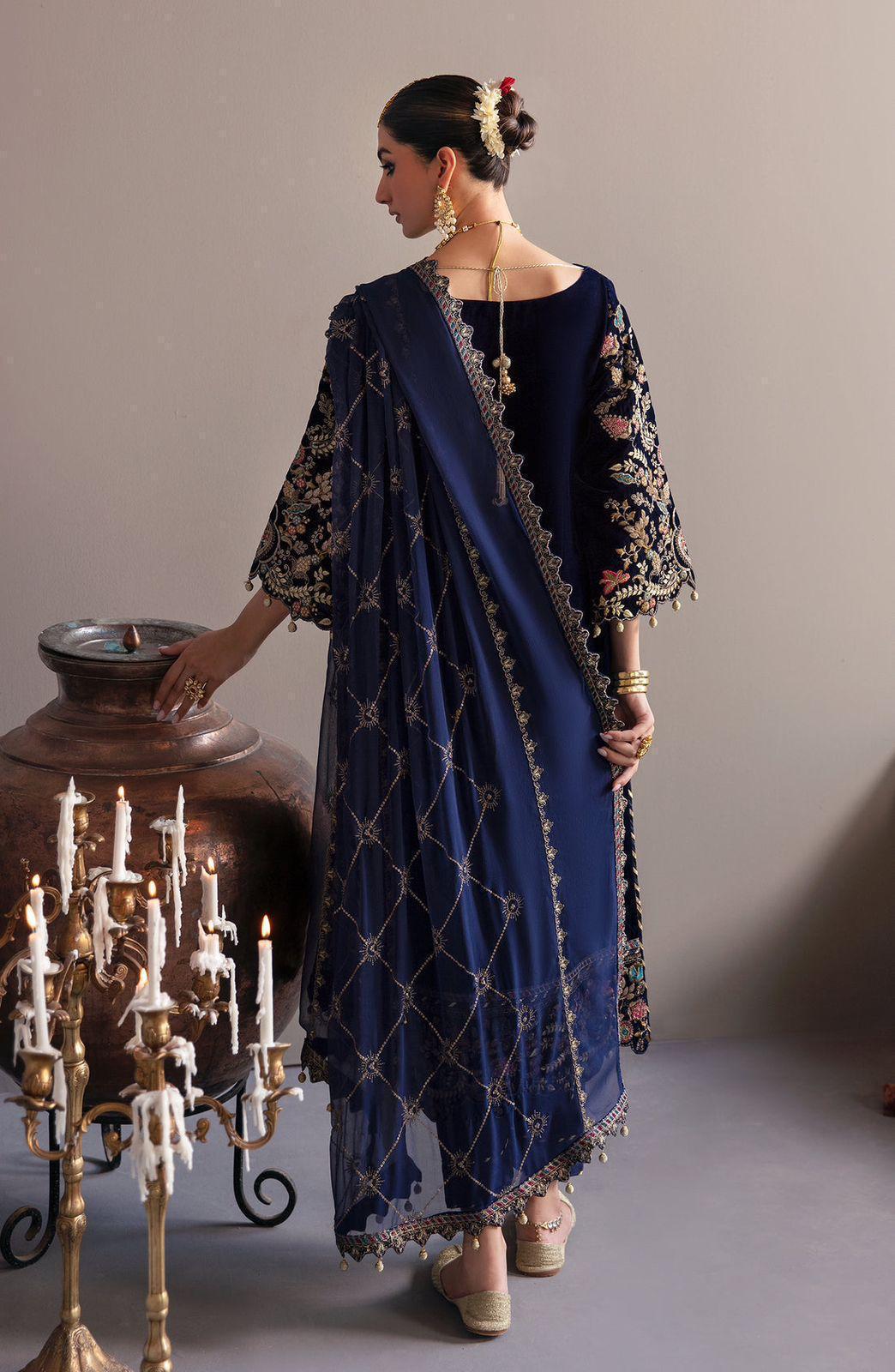 EMAAN ADEEL | Style Velvet Full Embroidered Replica Suit with Sequence & Handwork