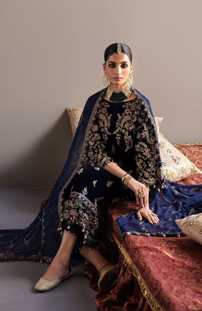 EMAAN ADEEL | Style Velvet Full Embroidered Replica Suit with Sequence & Handwork