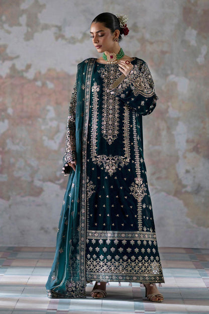 EMAN ADEEL EAY-MEHER-24 | Velvet Heavy Spangle, Hand & Adda Work Winter Suit