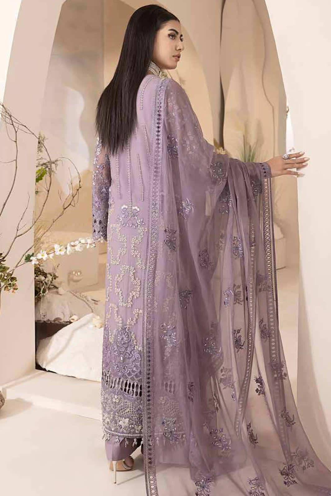 LAVISH Style Chiffon Replica | Elegant Sequins Work Suit with Silk Trouser
