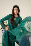 Maria B Trending Raw Silk – Teal Green Suit | Laser Cutwork & Tassels