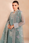 Farasha Sky Blue – Luxury Chiffon 3-Piece Suit | Embroidered Silk Trouser