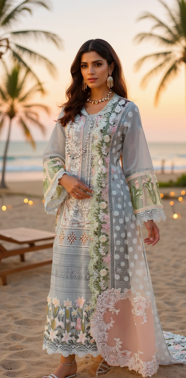 Crimson – Luxury Chikankari Lawn 3PC Jacquard Collection
