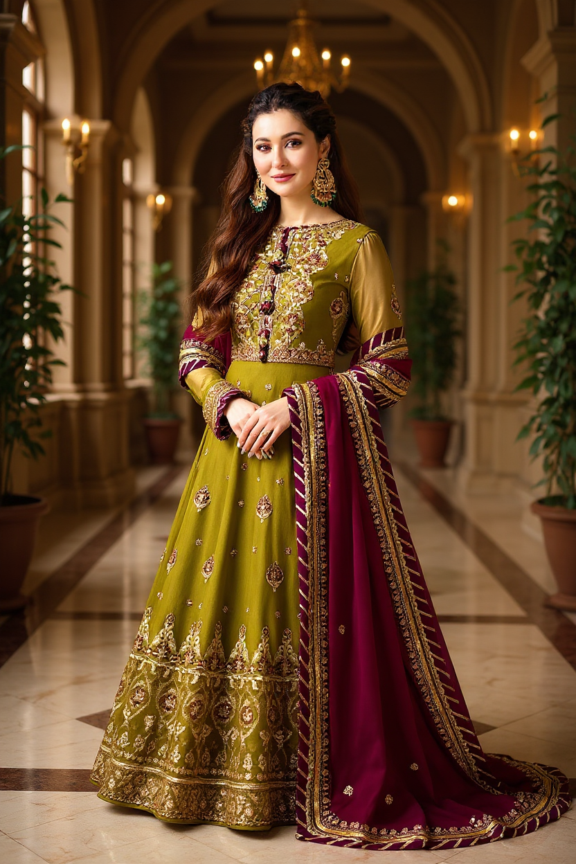 Asim Jofa – 3PC Shafon Embroidered Suit with Chamki Karhai