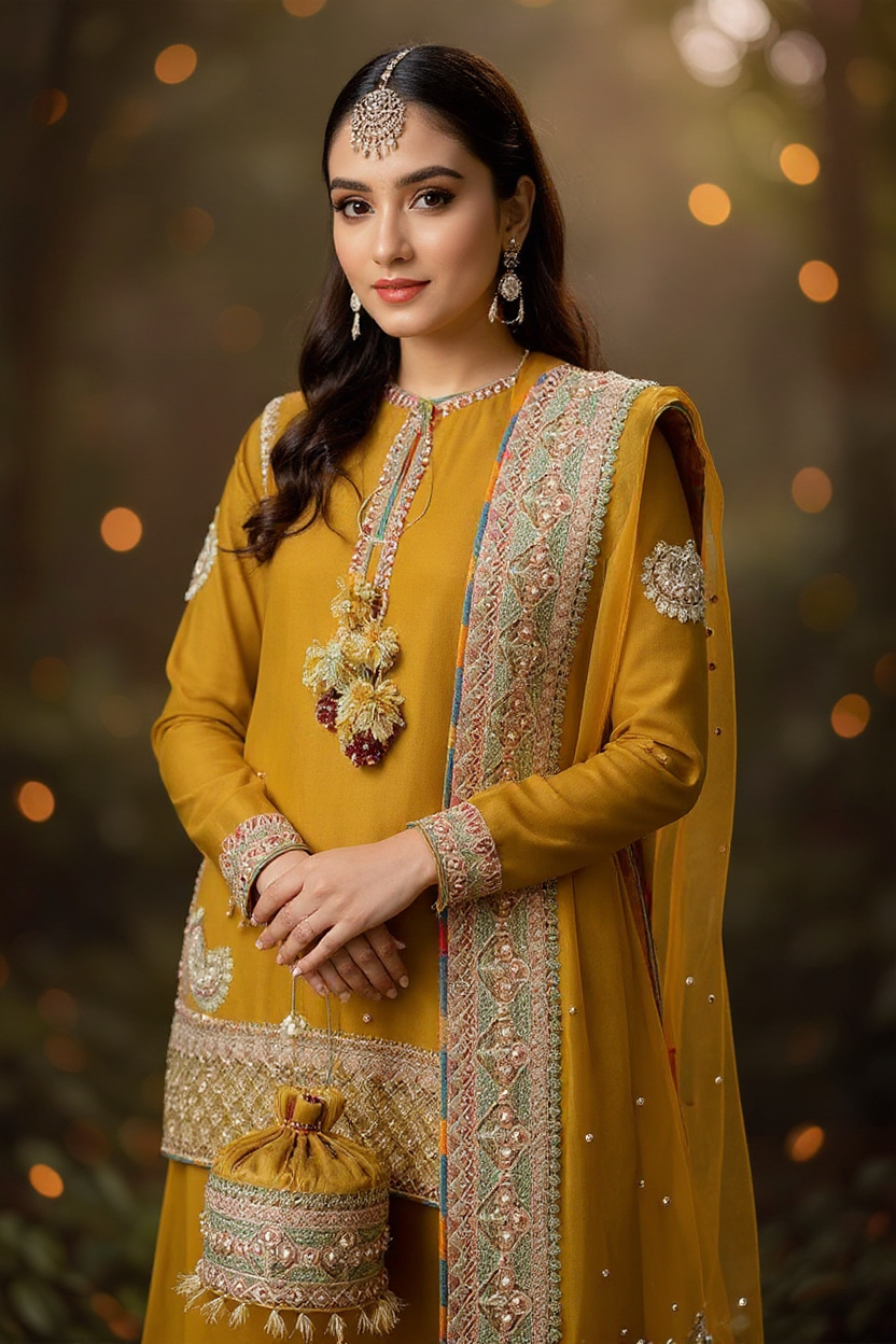 LAAM – Embroidered Organza Replica 3PC Luxury Suit